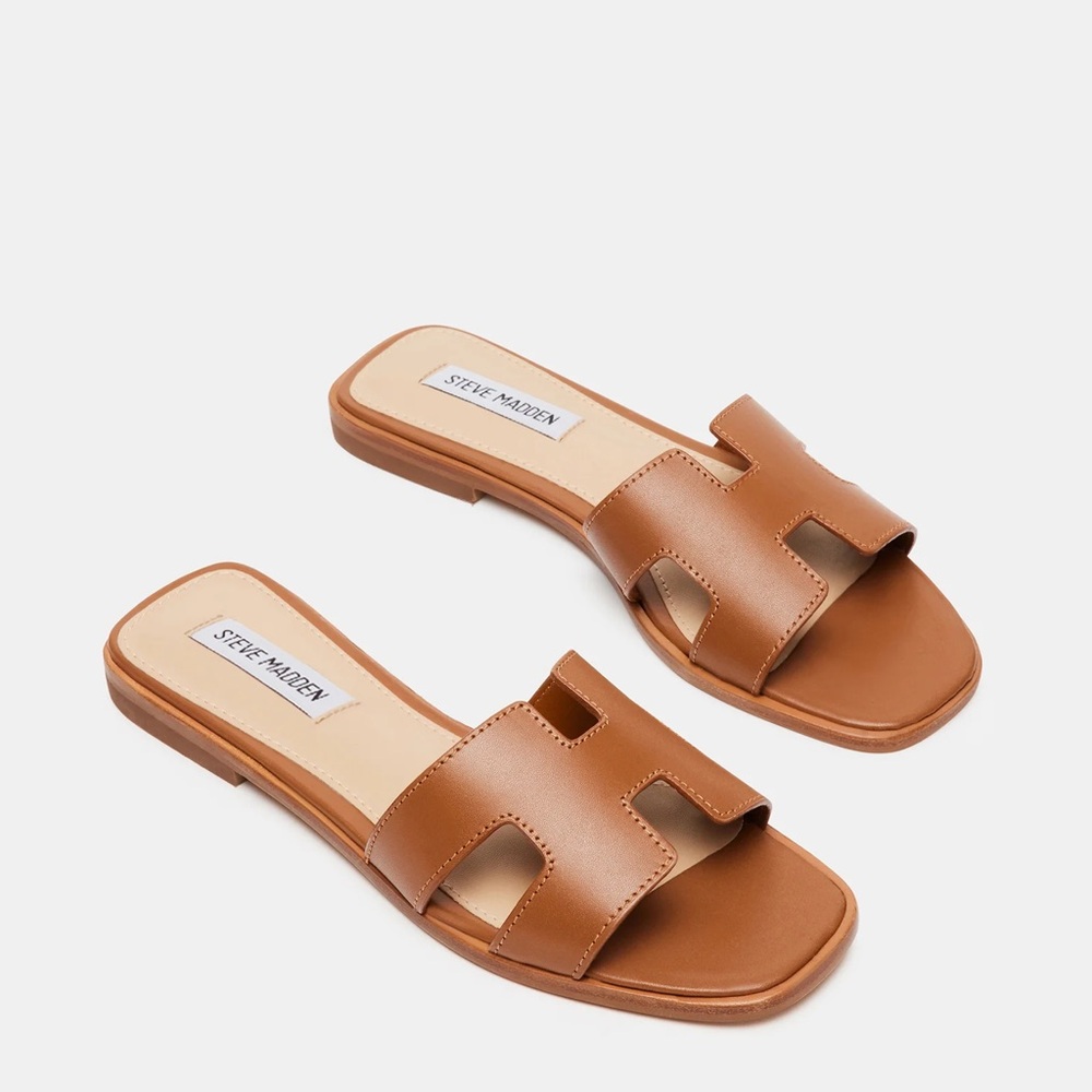 Steve Madden Brown Slide Sandals